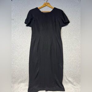 CDC  Dress Black Beaded Button Back 12 Petite
